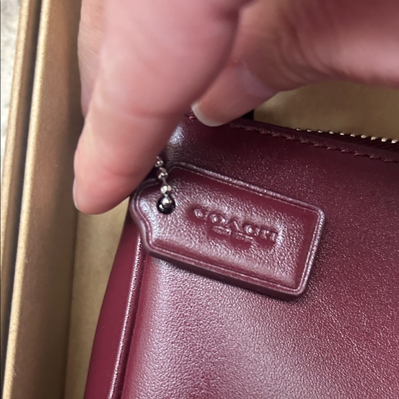 Coach Maroon Leather Wristlet and Keychain Set - Picture 7 of 14